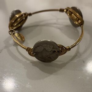 Alex and Ani Gold Wire Coin Bangle Bracelet - Gold and Silver